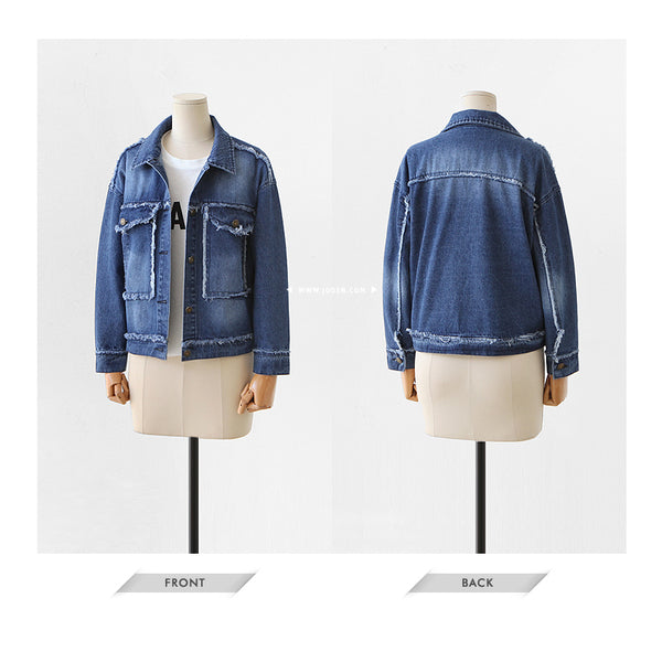 Button Frayed Loose Western Style