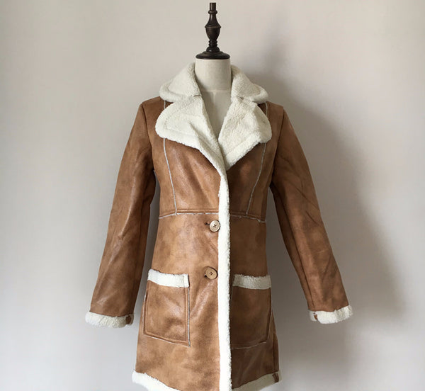 Cowboy Lamb Wool Suede Thicken Coat