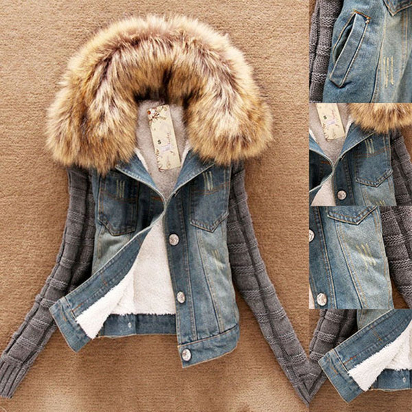 Jacket Movable Furs Collar