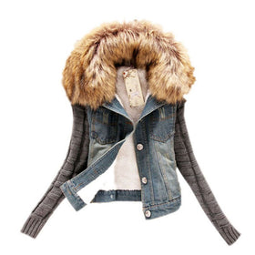 Jacket Movable Furs Collar