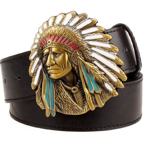 Chief Head Men's Leather Belt