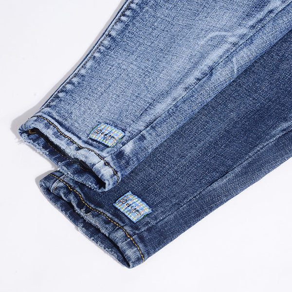 Western Style Leisure Holes Stretch Jeans