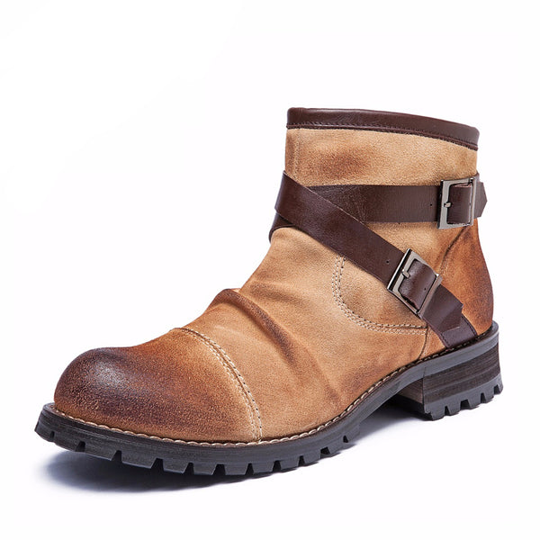 Casual Style Cowboy Leather Boots