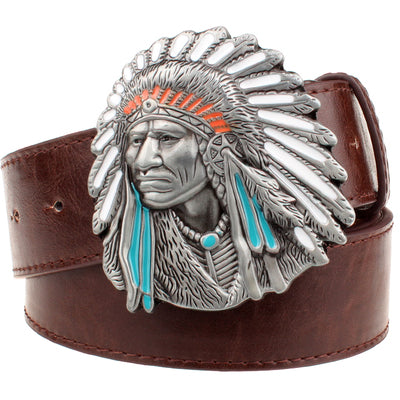 Chief Head Men's Leather Belt