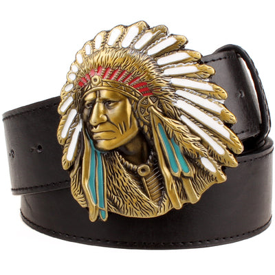 Chief Head Men's Leather Belt