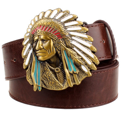 Chief Head Men's Leather Belt