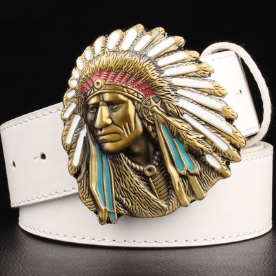 Chief Head Men's Leather Belt